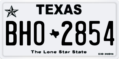 TX license plate BHO2854