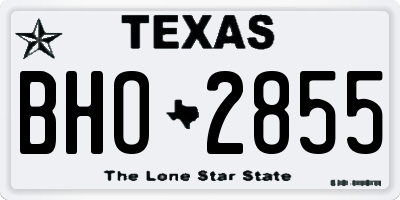 TX license plate BHO2855