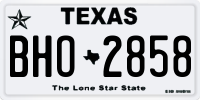 TX license plate BHO2858
