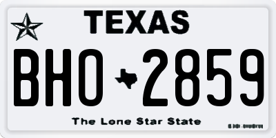TX license plate BHO2859