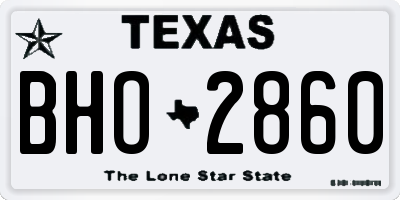 TX license plate BHO2860