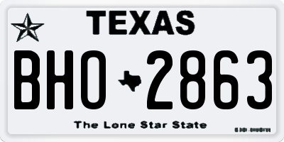 TX license plate BHO2863