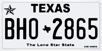 TX license plate BHO2865
