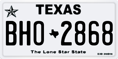 TX license plate BHO2868