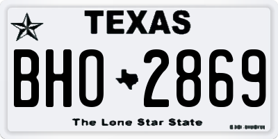 TX license plate BHO2869