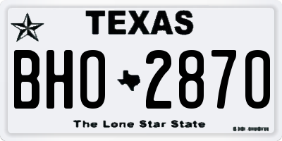 TX license plate BHO2870