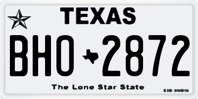 TX license plate BHO2872
