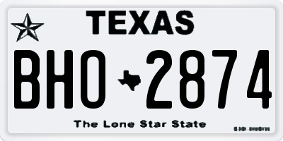 TX license plate BHO2874
