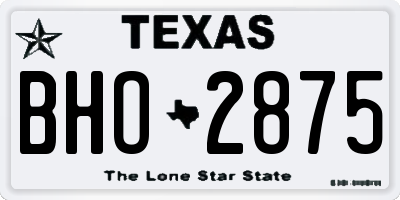 TX license plate BHO2875