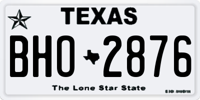 TX license plate BHO2876