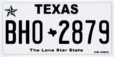 TX license plate BHO2879