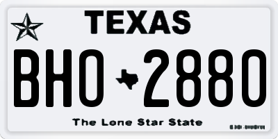 TX license plate BHO2880