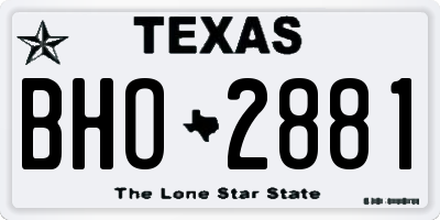 TX license plate BHO2881