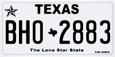 TX license plate BHO2883