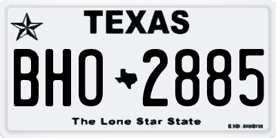TX license plate BHO2885