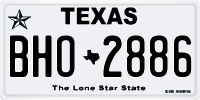 TX license plate BHO2886