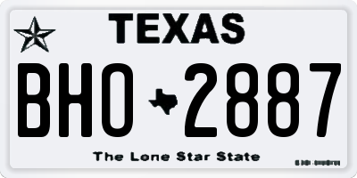 TX license plate BHO2887