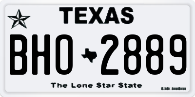 TX license plate BHO2889