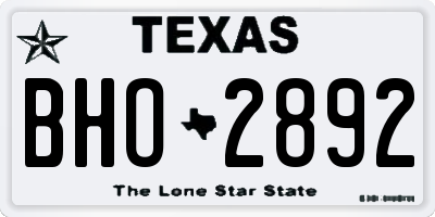 TX license plate BHO2892