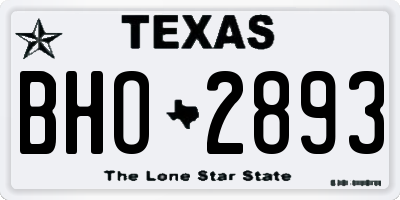 TX license plate BHO2893