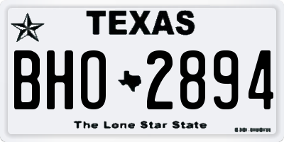 TX license plate BHO2894
