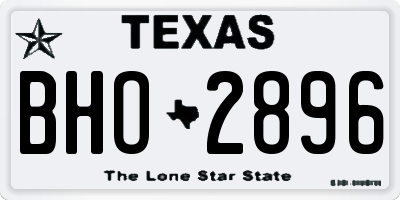 TX license plate BHO2896