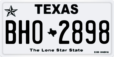 TX license plate BHO2898