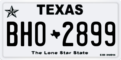 TX license plate BHO2899