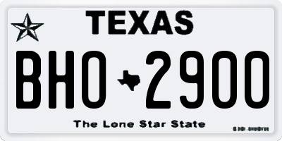 TX license plate BHO2900