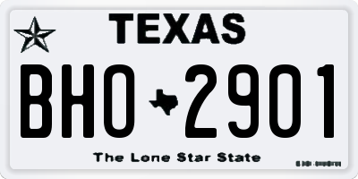 TX license plate BHO2901
