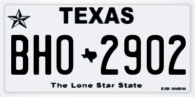 TX license plate BHO2902