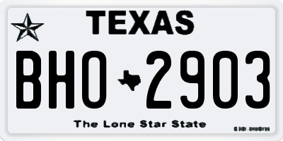 TX license plate BHO2903