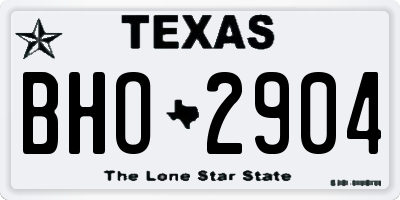 TX license plate BHO2904