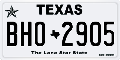 TX license plate BHO2905