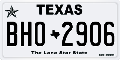 TX license plate BHO2906