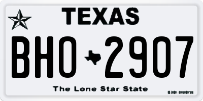 TX license plate BHO2907