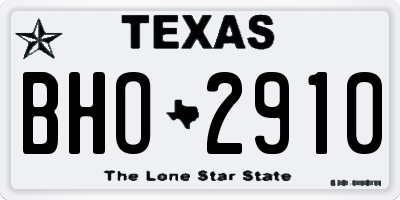 TX license plate BHO2910