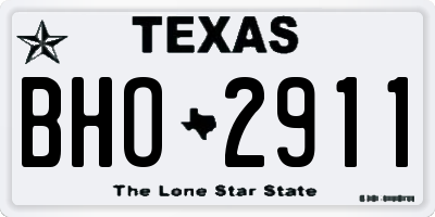 TX license plate BHO2911