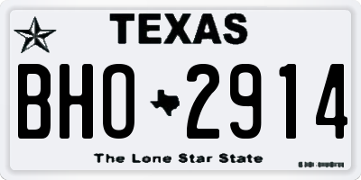 TX license plate BHO2914