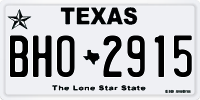 TX license plate BHO2915