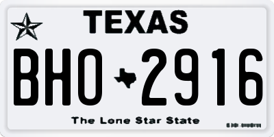 TX license plate BHO2916