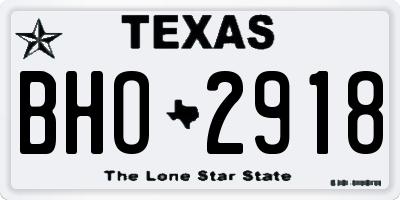 TX license plate BHO2918