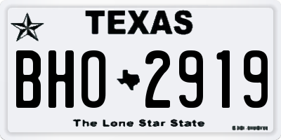 TX license plate BHO2919
