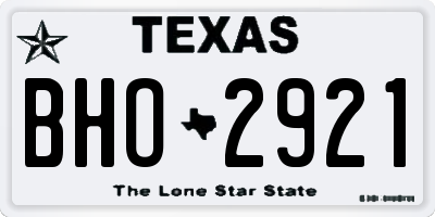 TX license plate BHO2921