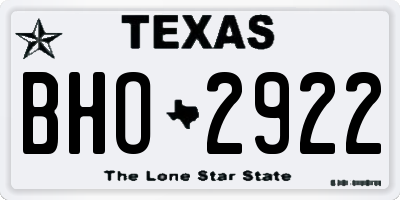 TX license plate BHO2922
