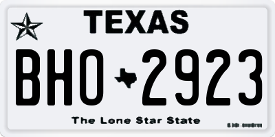 TX license plate BHO2923
