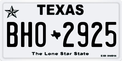TX license plate BHO2925
