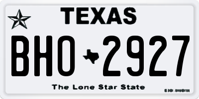 TX license plate BHO2927
