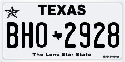 TX license plate BHO2928