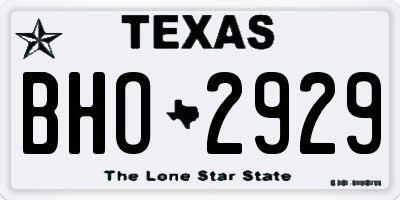 TX license plate BHO2929